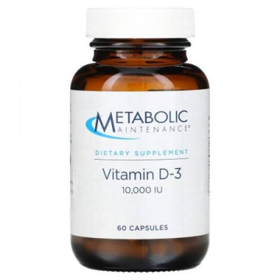 Metabolic Maintenance, Vitamin D-3, 10,000 IU, 60 Capsules / Витамин D | Аптека | V4.Ru: Маркетплейс