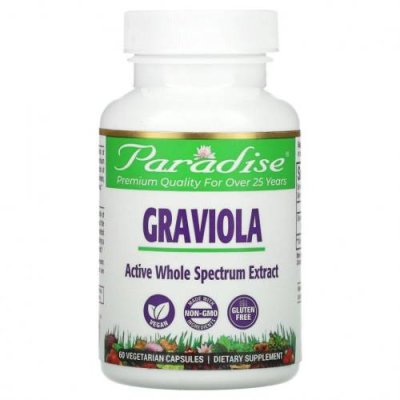 Paradise Herbs, Brazilian Graviola, 60 Vegetarian Capsules / Гравиола | Аптека | V4.Ru: Маркетплейс