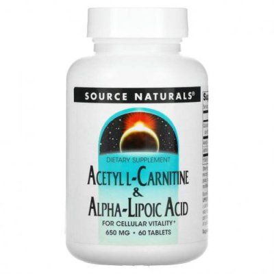 Source Naturals, ацетил-L-карнитин и альфа-липоевая кислота, 650 мг, 60 таблеток / Ацетил L-карнитин | Аптека | V4.Ru: Маркетплейс