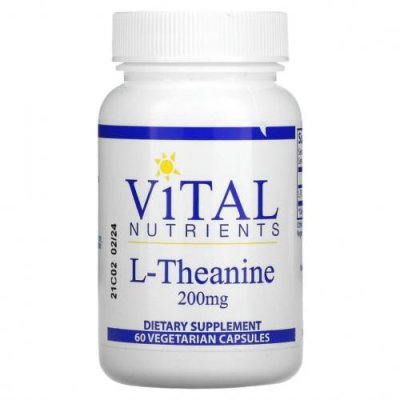 Vital Nutrients, L- Theanine, 200mg, 60 Veggie Capsules / L-теанин | Аптека | V4.Ru: Маркетплейс