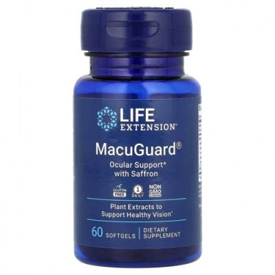 Life Extension, MacuGuard, препарат с шафраном для укрепления зрения, 60 мягких таблеток / Лютеин и зеаксантин | Аптека | V4.Ru: Маркетплейс