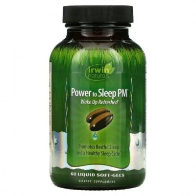 Irwin Naturals, Power to Sleep PM, 60 мягких желатиновых капсул с жидкостью / Снотворные | Аптека | V4.Ru: Маркетплейс