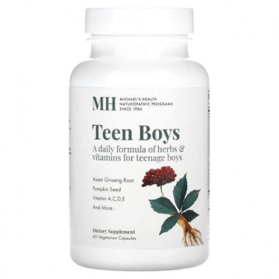 Michael's Naturopathic, Teen Boys Caps, капсулы для мальчиков-подростков, мультивитамины для ежедневного приема, 60 вегетарианских капсул / Детские мультивитамины | Аптека | V4.Ru: Маркетплейс