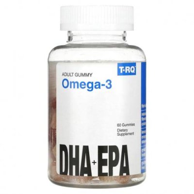 T-RQ, Omega-3, DHA + EPA, Lemon, Orange, Strawberry, 60 Gummies / Рыбий жир омега-3 | Аптека | V4.Ru: Маркетплейс