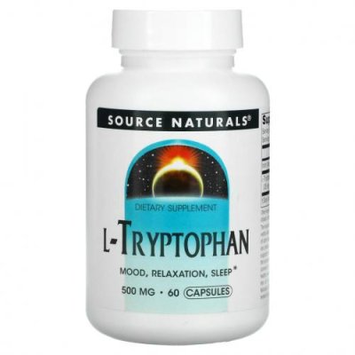 Source Naturals, L-триптофан, 500 мг, 60 капсул / L-триптофан | Аптека | V4.Ru: Маркетплейс