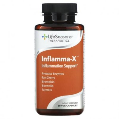 LifeSeasons, Inflamma-X, поддержка при воспалениях, 60 вегетарианских капсул / Куркума и куркумин | Аптека | V4.Ru: Маркетплейс