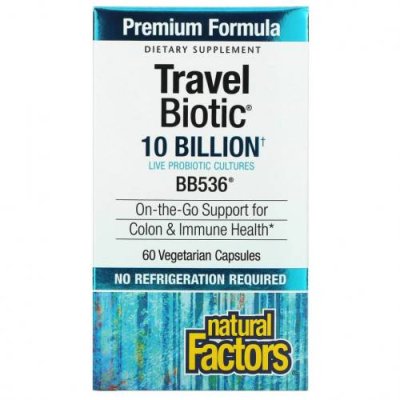 Natural Factors, Travel Biotic, BB536, 10 млрд жизнеспособных клеток, 60 растительных капсул / Бифидобактерии | Аптека | V4.Ru: Маркетплейс