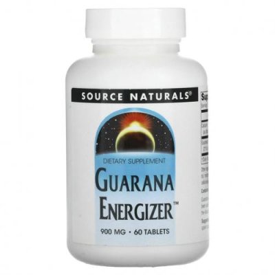 Source Naturals, Guarana Energizer, 900 мг, 60 таблеток / Гуарана | Аптека | V4.Ru: Маркетплейс