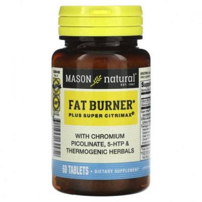 Mason Natural, Fat Burner Plus Super Citrimax, 60 таблеток / Жиросжигатели | Аптека | V4.Ru: Маркетплейс