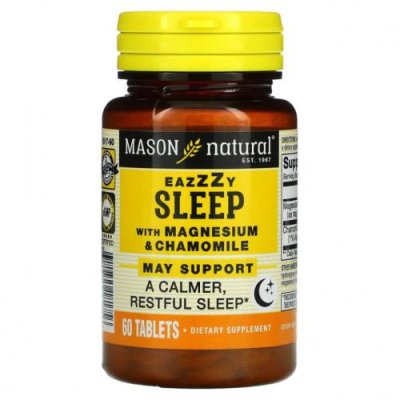 Mason Natural, Eazzzy Sleep с магнием и ромашкой, 60 таблеток / Снотворные | Аптека | V4.Ru: Маркетплейс