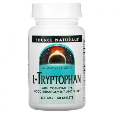 Source Naturals, L-триптофан с витамином В6 в коэнзимной форме, 500 мг, 60 таблеток / L-триптофан | Аптека | V4.Ru: Маркетплейс