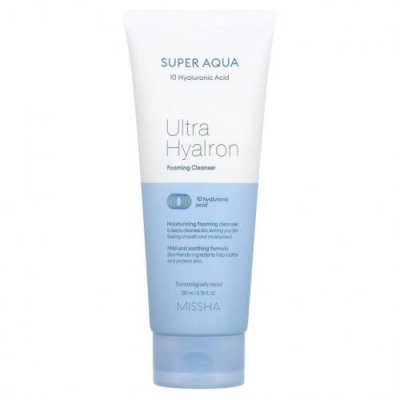 Missha, Super Aqua Ultra Hyalon, очищающая пенка, 200 мл (6,76 жидк. унции) / Очищающие средства для лица | Аптека | V4.Ru: Маркетплейс