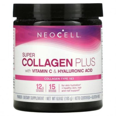 Neocell, Super Collagen Plus, коллаген с витамином C и гиалуроновой кислотой, 195 г (6,9 унции) / Коллаген, добавки | Аптека | V4.Ru: Маркетплейс