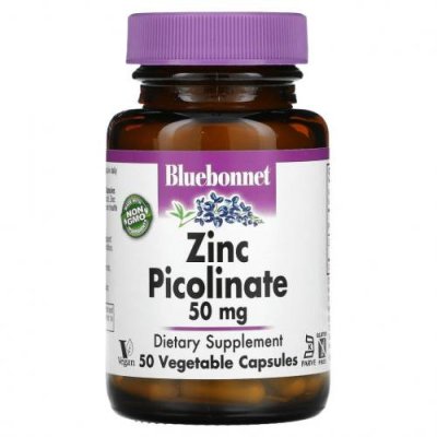 Bluebonnet Nutrition, Пиколинат цинка, 50 мг, 50 растительных капсул / Цинк | Аптека | V4.Ru: Маркетплейс