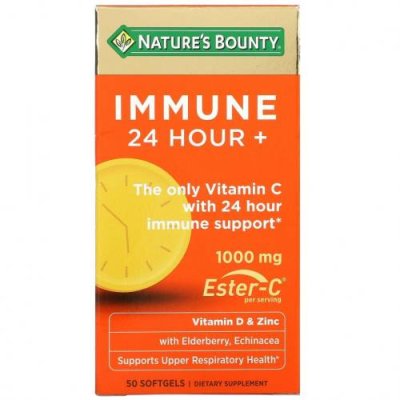 Nature's Bounty, Immune 24 Hour+, 1000 mg, 50 Softgels / Эстер-С | Аптека | V4.Ru: Маркетплейс