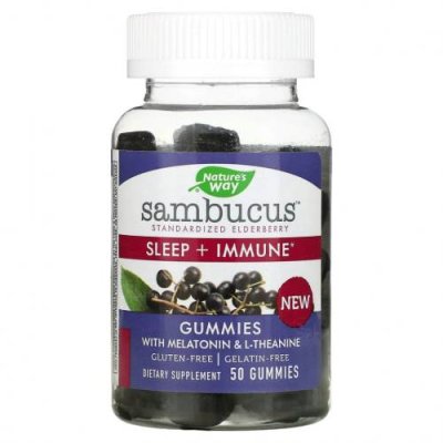 Nature's Way, Sambucus, Sleep + Immune, 50 Gummies / Снотворные | Аптека | V4.Ru: Маркетплейс