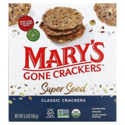 Mary's Gone Crackers, Super Seed, зерновые крекеры, классический вкус, 156 г (5,5 унции) / Крекеры | Аптека | V4.Ru: Маркетплейс