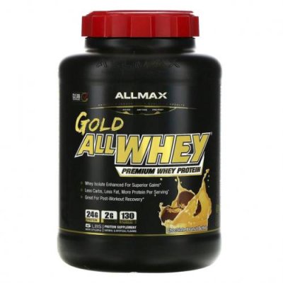 ALLMAX Nutrition, AllWhey Gold, 100% сывороточный протеин премиального качества, шоколадное арахисовое масло, 2,27 кг (5 фунтов) / Сывороточные белковые смеси | Аптека | V4.Ru: Маркетплейс