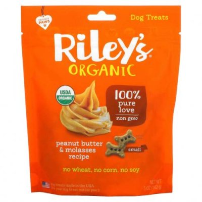 Riley’s Organics, лакомства для собак, маленькая косточка, рецепт с арахисовым маслом и патокой, 142 г (5 унций) / Лакомства для питомцев | Аптека | V4.Ru: Маркетплейс