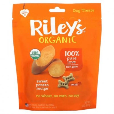 Riley’s Organics, лакомства для собак, маленькая косточка, рецепт с бататом, 142 г (5 унций) / Лакомства для питомцев | Аптека | V4.Ru: Маркетплейс