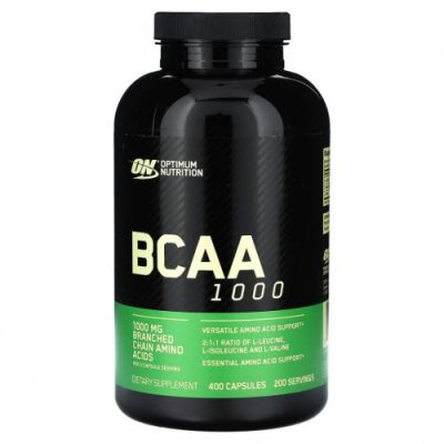 Optimum Nutrition, BCAA 1000 Caps, большая упаковка, 500 мг, 400 капсул / BCAA | Аптека | V4.Ru: Маркетплейс