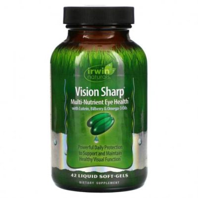 Irwin Naturals, Vision Sharp, комплексная питательная добавка для здоровых глаз, 42 мягкие желатиновые капсулы с жидкостью / Пищевые добавки | Аптека | V4.Ru: Маркетплейс