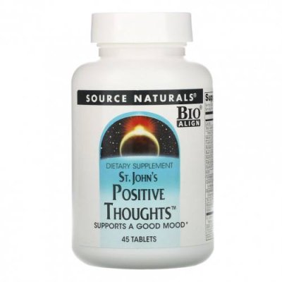 Source Naturals, St. John's Positive Thoughts, 45 таблеток / Зверобой | Аптека | V4.Ru: Маркетплейс