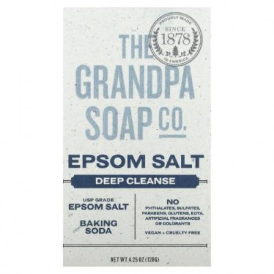 The Grandpa Soap Co., Кусковое мыло для лица и для тела, глубоко очищает, с английской солью, 4,25 унции (120г) / Мыло для лица | Аптека | V4.Ru: Маркетплейс