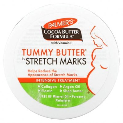 Palmer's, Формула с какао-маслом, масло для живота Tummy Butter, против растяжек, 125 г (4,4 унции) / Растяжки и шрамы | Аптека | V4.Ru: Маркетплейс