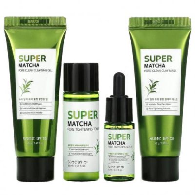 Some By Mi, Super Matcha Pore Care, стартовый набор с матчей для очищения пор, 4 предмета / Подарочные наборы, Ванна и личная гигиена | Аптека | V4.Ru: Маркетплейс