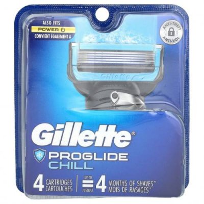 Gillette, Сменные кассеты для бритья Fusion5 Proshield, Chill, 4 кассеты / Мужские бритвы | Аптека | V4.Ru: Маркетплейс