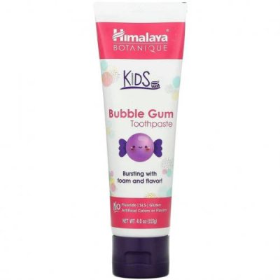 Himalaya, Botanique, Kids Toothpaste, Bubble Gum, 4.0 oz (113 ml) / Зубная паста и гель | Аптека | V4.Ru: Маркетплейс