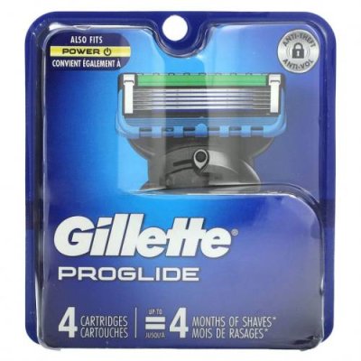 Gillette, Proglide, сменные кассеты для бритья, 4 шт. / Мужские бритвы | Аптека | V4.Ru: Маркетплейс