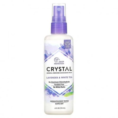 Crystal Body Deodorant, Минеральный дезодорант-спрей с лавандой и белым чаем, 118 мл (4 жидких унции) / Дезодоранты | Аптека | V4.Ru: Маркетплейс