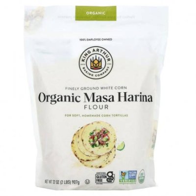 King Arthur Flour, Органическая маса-харина из белой кукурузы мелкого помола, 907 г (2 фунта) / Продукты для выпечки, мука и смеси | Аптека | V4.Ru: Маркетплейс