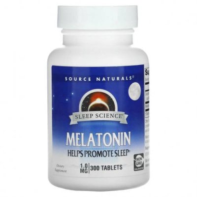 Source Naturals, Sleep Science, Melatonin, 1.0 mg, 300 Tablets / Мелатонин | Аптека | V4.Ru: Маркетплейс