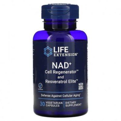 Life Extension, NAD+ Cell Regenerator, с ресвератролом, 30 вегетарианских капсул / Физетин | Аптека | V4.Ru: Маркетплейс