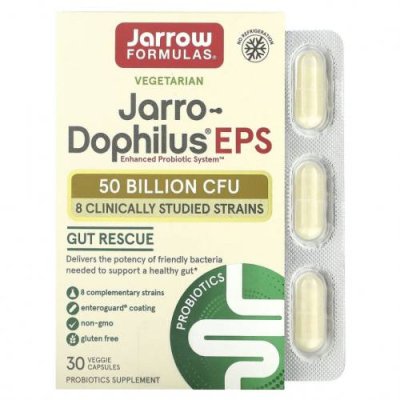 Jarrow Formulas, Jarro-Dophilus EPS, 50 млрд, 30 вегетарианских капсул Enteroguard / Пробиотики | Аптека | V4.Ru: Маркетплейс