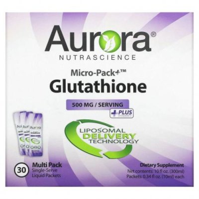 Aurora Nutrascience, Micro-Pack + глутатион, 500 мг, 30 пакетиков по 10 мл (0,34 жидк. Унции) / L-глутатион | Аптека | V4.Ru: Маркетплейс