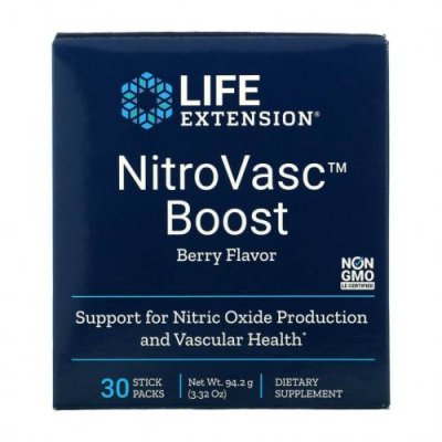 Life Extension, NitroVasc Boost, ягодный вкус, 30 пакетиков / Пищевые добавки | Аптека | V4.Ru: Маркетплейс