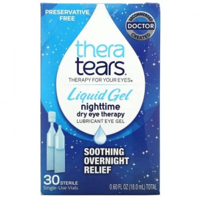 TheraTears, Nighttime Dry Eye Therapy, Гель-лубрикант для глаз, 30 одноразовых флаконов / Капли для глаз | Аптека | V4.Ru: Маркетплейс