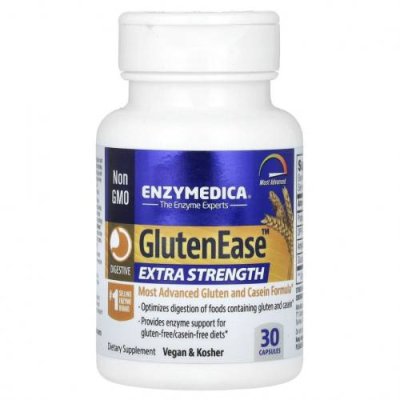 Enzymedica, GlutenEase, добавка для переваривания глютена с повышенной силой действия, 30 капсул / Препараты с глютеном | Аптека | V4.Ru: Маркетплейс