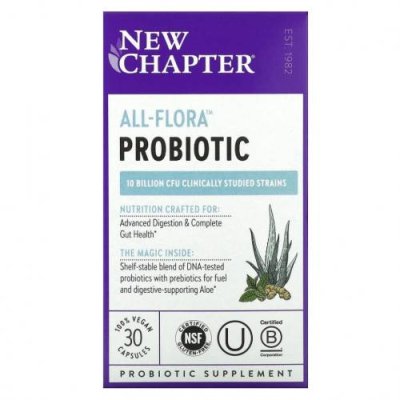 New Chapter, Probiotic All-Flora, 30 Vegan Capsules / Пробиотики | Аптека | V4.Ru: Маркетплейс