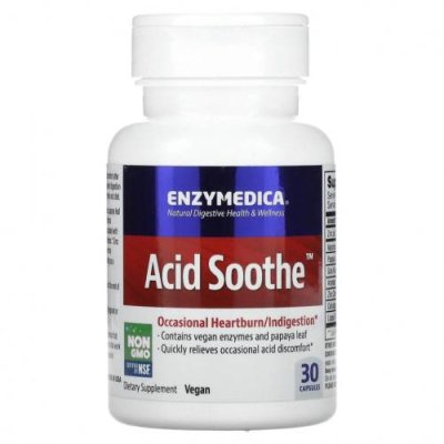 Enzymedica, Acid Soothe, 30 капсул / Облегчение симптомов рефлюкса | Аптека | V4.Ru: Маркетплейс