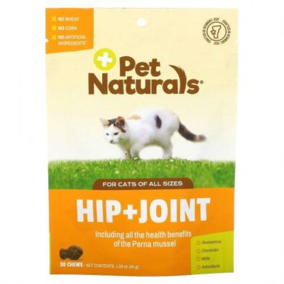 Pet Naturals of Vermont, жевательные таблетки для кошек, для бедер и суставов, 30 шт., 45 г (1,59 унции) / Витамины и минералы для питомцев | Аптека | V4.Ru: Маркетплейс