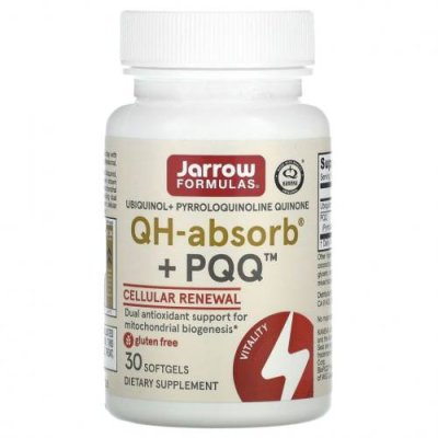 Jarrow Formulas, убихинол, QH-Absorb и пирролохинолинхинон, 30 капсул / Ubiquinol, CoQ10 | Аптека | V4.Ru: Маркетплейс