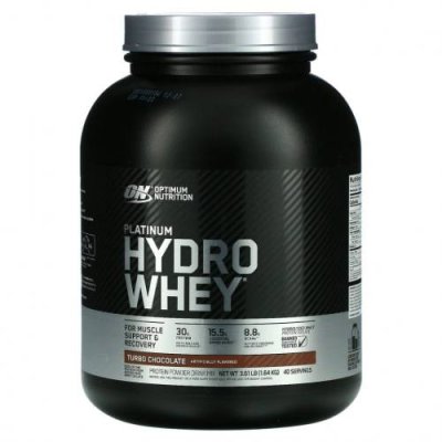 Optimum Nutrition, Platinum Hydro Whey, гидролизованный изолят сывороточного протеина, турбо-шоколад, 1,64 кг (3,61 фунта) / Изолят сывороточного протеина | Аптека | V4.Ru: Маркетплейс