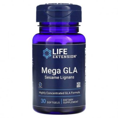 Life Extension, Mega GLA, добавка с ГЛК и кунжутными лигнанами, 30 мягких таблеток / Масло буранчика | Аптека | V4.Ru: Маркетплейс