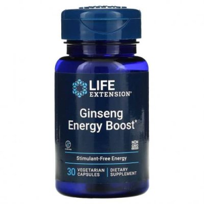 Life Extension, Ginseng Energy Boost, добавка с женьшенем для повышения уровня энергии, 30 вегетарианских капсул / Препараты на основе трав | Аптека | V4.Ru: Маркетплейс