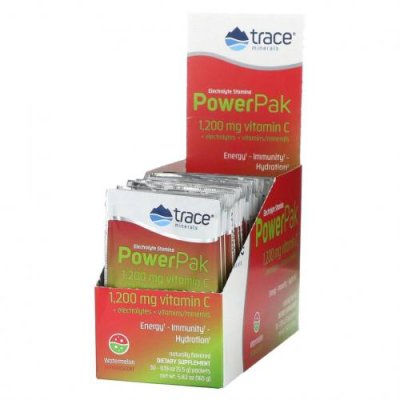 Trace Minerals ®, PowerPak, электролит для повышения выносливости, арбуз, 30 пакетиков по 5,5 г (0,19 унции) / Витамин С | Аптека | V4.Ru: Маркетплейс